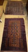 Two Belouch prayer rugs, larger 140 x 98cm