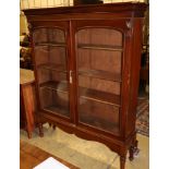 A Victorian mahogany bookcase cabinet on stand, W.158cm, D.34cm, H.175cmCONDITION: Cornice is