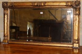 A William IV giltwood and gesso overmantel mirror, W.112cm, H.62cmCONDITION: This has been re-