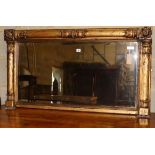 A William IV giltwood and gesso overmantel mirror, W.112cm, H.62cmCONDITION: This has been re-