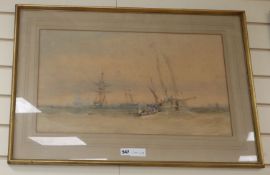 C. Stanfield (19th C.), watercolour, Shipping at sea, signed, 35 x 63cmCONDITION: Probably