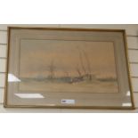 C. Stanfield (19th C.), watercolour, Shipping at sea, signed, 35 x 63cmCONDITION: Probably