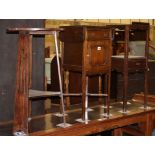 A George III washstand, Arts and Crafts circular table, diameter 43cm and a bedside cabinet (3)