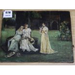 G.S. Bolton (19th C.), oil on canvas, Young ladies in a garden, signed and dated 1894, 23 x 30.