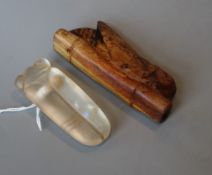 A Chinese rock crystal cicada pendant and a hardstone cicada