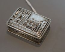A George IV silver 'castle top' vinaigrette by Nathaniel Mills, depicting Newstead Abbey, London,
