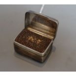 A George III silver rectangular nutmeg grater, maker, I.A, London, 1809, 42mm.CONDITION: Four