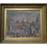 Henry Federer (early BBC scenic designer), oil on board in the Camden style , View of house