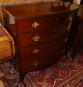 A late Georgian mahogany bowfront chest of drawers, W.100cm, D.52cm, D.98cmCONDITION: This has