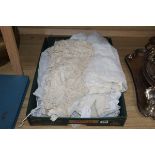 Silk petticoat tape lace blouse, a chemise, various linen etc