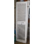 A pair of 19th century French louvre shutters, W.108cm, H.198cm.