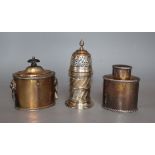 Two Edwardian silver tea caddies, London, 1902 and 1907, tallest 11cm and a late Victorian silver