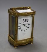 A brass carriage clock