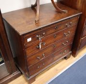 A George III mahogany chest with brushing slide, W.84cm, D.49cm, H.81cmCONDITION: The top is