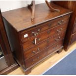 A George III mahogany chest with brushing slide, W.84cm, D.49cm, H.81cmCONDITION: The top is