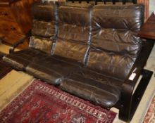 A Westnova brown leather three seater sofa, W.190cm, D.75cm, H.83cm