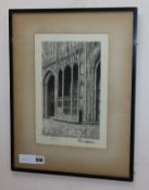 Piper, lithograph, Bishop Wykeham's Chantry, Winchester Cathedral, signed in pencil, 30 x 20cm