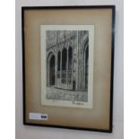 Piper, lithograph, Bishop Wykeham's Chantry, Winchester Cathedral, signed in pencil, 30 x 20cm