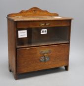 An Edwardian oak letter / book post box, height 33cm