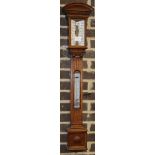 Stanley of London Bridge - Victorian oak stick barometer, H.102cm