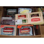 A collection of approx 120 die cast buses, coaches, trams etc