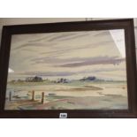 Miles Sharpe (1897-1980), watercolour, Estuary scene, 36 x 55cm