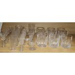 A small collection of miscellaneous table glassware