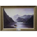 Glenn Brickell, oil on canvas board, Loch scene, signed, 39 x 59cm
