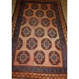 A Turkish peach ground rug, 200 x 134cm