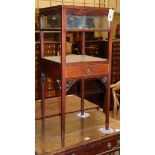 A George III washstand converted to a bijouterie table, W.36cm, D.36cm, H.82cm