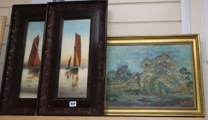 Garman Morris (fl.1900-1930), pair of watercolours, 'Off the South Coast' and 'Off Brncham',