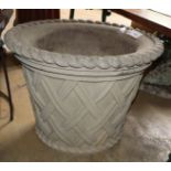 A cast stone garden planter, diameter 54cm, H.39cm