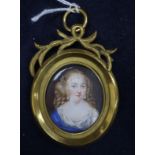 After J. Petetot, 19th century oil on ivory, Madamme Grignan