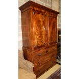 An early Victorian mahogany linen press, W.129cm, D.60cm, H.210cmCONDITION: It has been