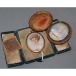 Two oval portrait miniatures