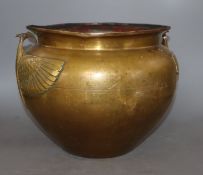 A Tiel Holland brass jardiniere, height 23cm