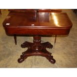 A mid Victorian mahogany folding top tea table, W.92cm, D.46cm, H.75cm