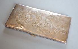 A Chinese plated dragon cigarette case