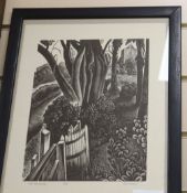 Guy Malet (1900-1973), wood engraving, 'The Gateway', signed in pencil, 19/75, 25 x 20cm