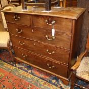 A George III chest of four long drawers, W.100cm, D.44cm, H.94cmCONDITION: The top has several