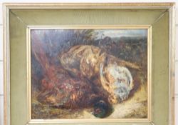 Attributed to James Hardy Jnr. (1832-1889), oil on board, Study of dead game, 24 x 31.