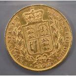 A Victoria gold sovereign, 1846, GF.