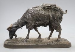 A cast iron model of a goat, H.16cm