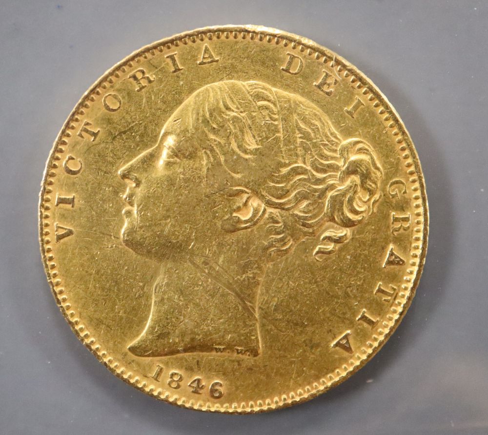 A Victoria gold sovereign, 1846, GF. - Image 2 of 2