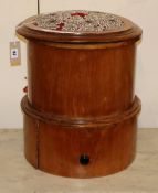 A Victorian mahogany cylindrical commode, diameter 40cm, H.47cm