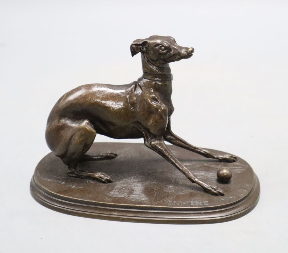 After P.J. Mene. A bronze greyhound