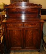 A William IV mahogany chiffonier, W.102cm, D.38cm, H.139cmCONDITION: The top has a few scuffs and