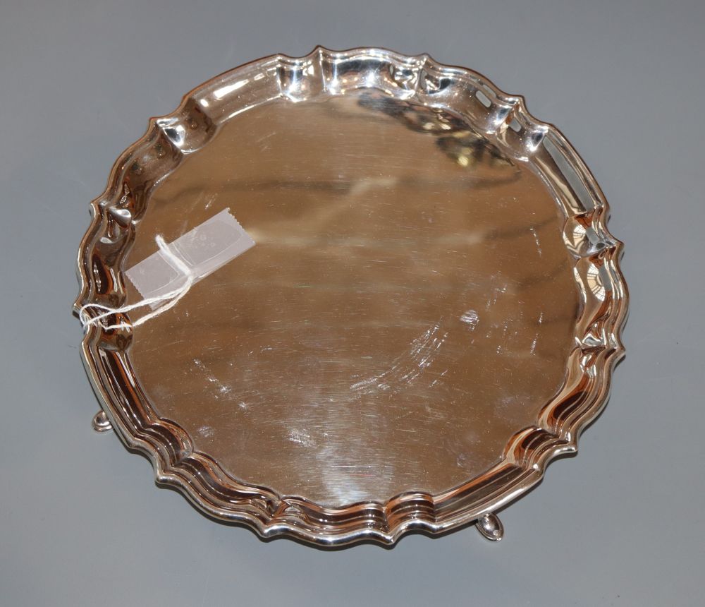 A George V silver salver, Barker Brothers, Chester, 1916, 20.6cm, 10.5 oz.CONDITION: A few very