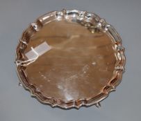A George V silver salver, Barker Brothers, Chester, 1916, 20.6cm, 10.5 oz.CONDITION: A few very