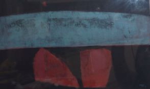 Michael Cooper, oil on card, 'Night landscape with flints', initialled and inscribed verso, 25 x